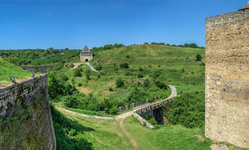 Khotyn, ukraine 11.07.2021. khotyn fortress in chernivtsi region of ukraine on a sunny summer day