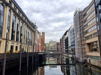 Bridge over river in city