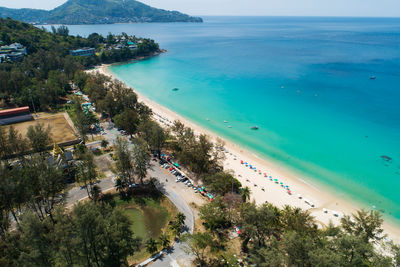 High angle view of beach