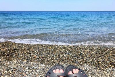 Low section of man on beach