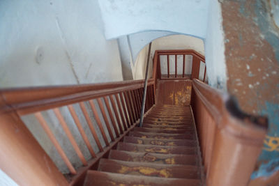 High angle view of staircase