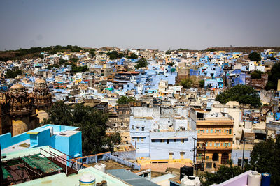 High view of jodhpur, the blue city of rajasthan