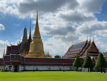 Temple against building