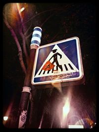 Road sign at night