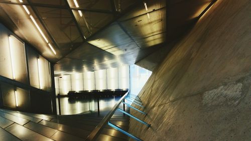 Interior of illuminated staircase