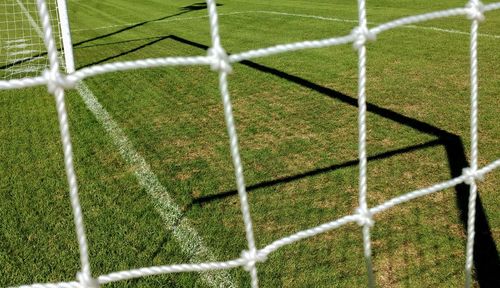 Close-up of soccer field