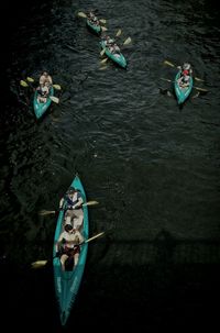 Boat sailing in sea