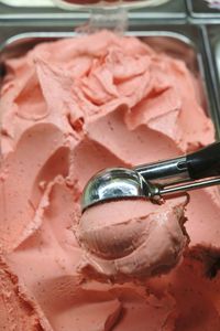 High angle view of ice cream in container