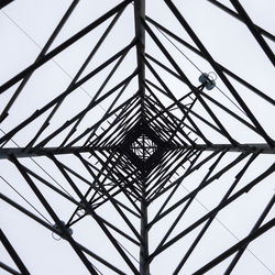 Low angle view of metallic structure against sky