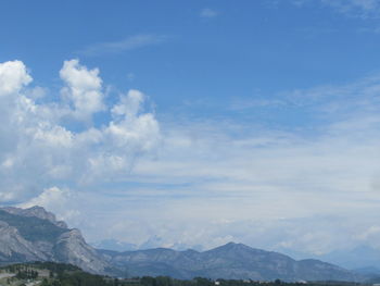 Scenic view of mountains against sky