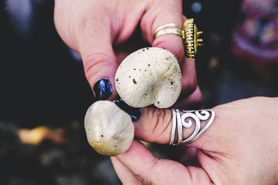 Close-up of women hands