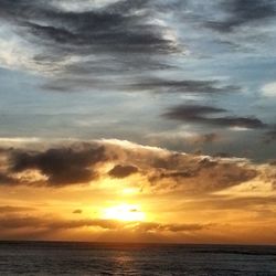 Dramatic sky over calm sea