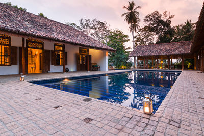 View of swimming pool in building