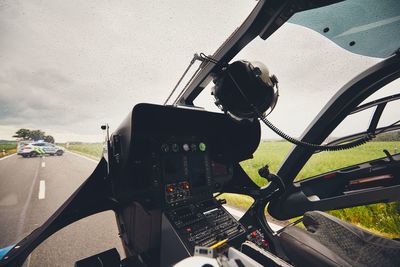 High angle view of car