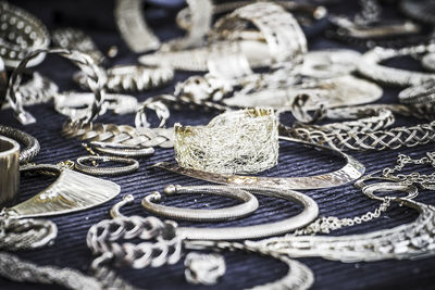 Close-up of jewelry for sale