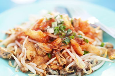 Close-up of meal served in plate