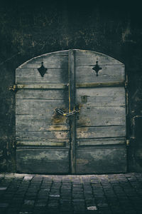 Close-up of closed wooden door