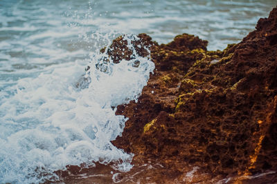 Close-up of rocks on beach