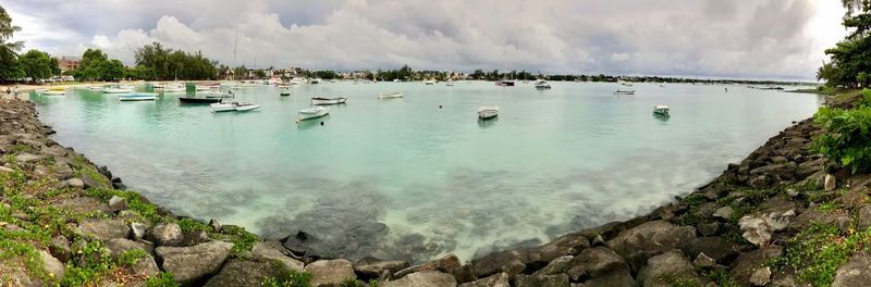 Panoramic view of sea against sky