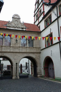 Low angle view of historical building against sky