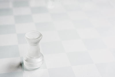 High angle view of coffee cup on table