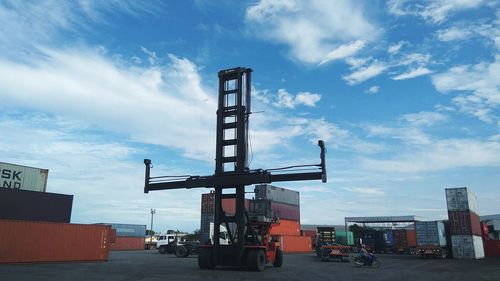 Traditional windmill against sky