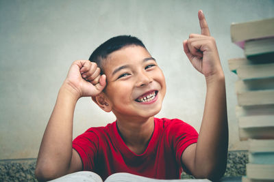 Portrait of cute boy smiling
