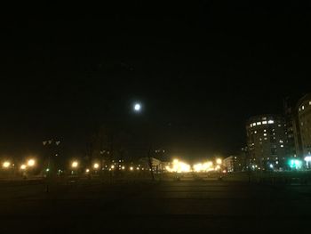 View of illuminated street light at night