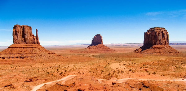 Scenic view of rock formations at monument valley