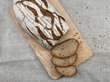 High angle view of bread on table