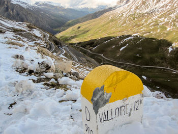 Scenic view of snow covered mountain