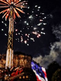 Low angle view of firework display