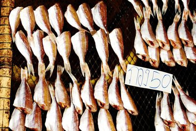 Close-up of fish for sale at market stall