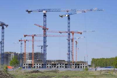 Cranes at construction site
