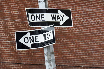 Sign board on road