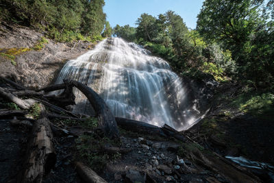 Scenic view of waterfall
