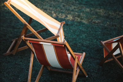 Empty chairs and table