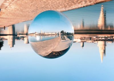 Reflection of buildings in water