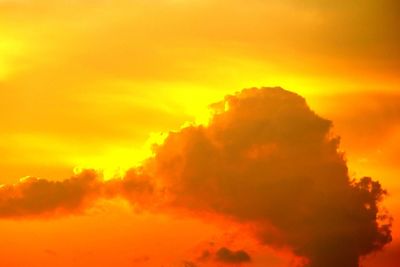 Low angle view of dramatic sky during sunset