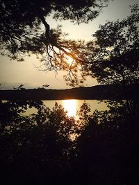 Scenic view of sunset over river