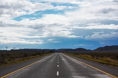 Empty road along landscape