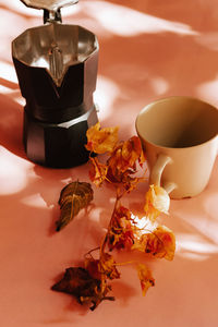 Close-up of coffee on table