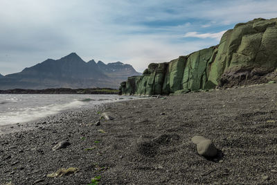 Scenic view of beach against sky