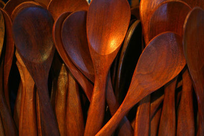 Close-up of wooden spoons