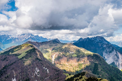 Scenic view of mountains against sky