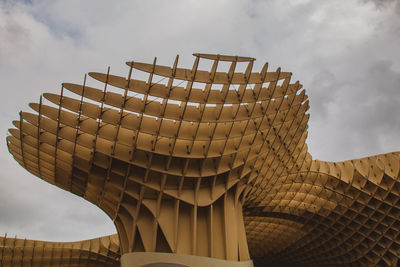 Low angle view of modern building against sky