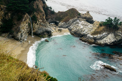 High angle view of beach