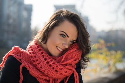 Close-up portrait of young woman