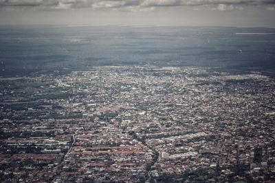 High angle view of city against sky