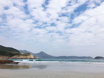 View of sea against cloudy sky